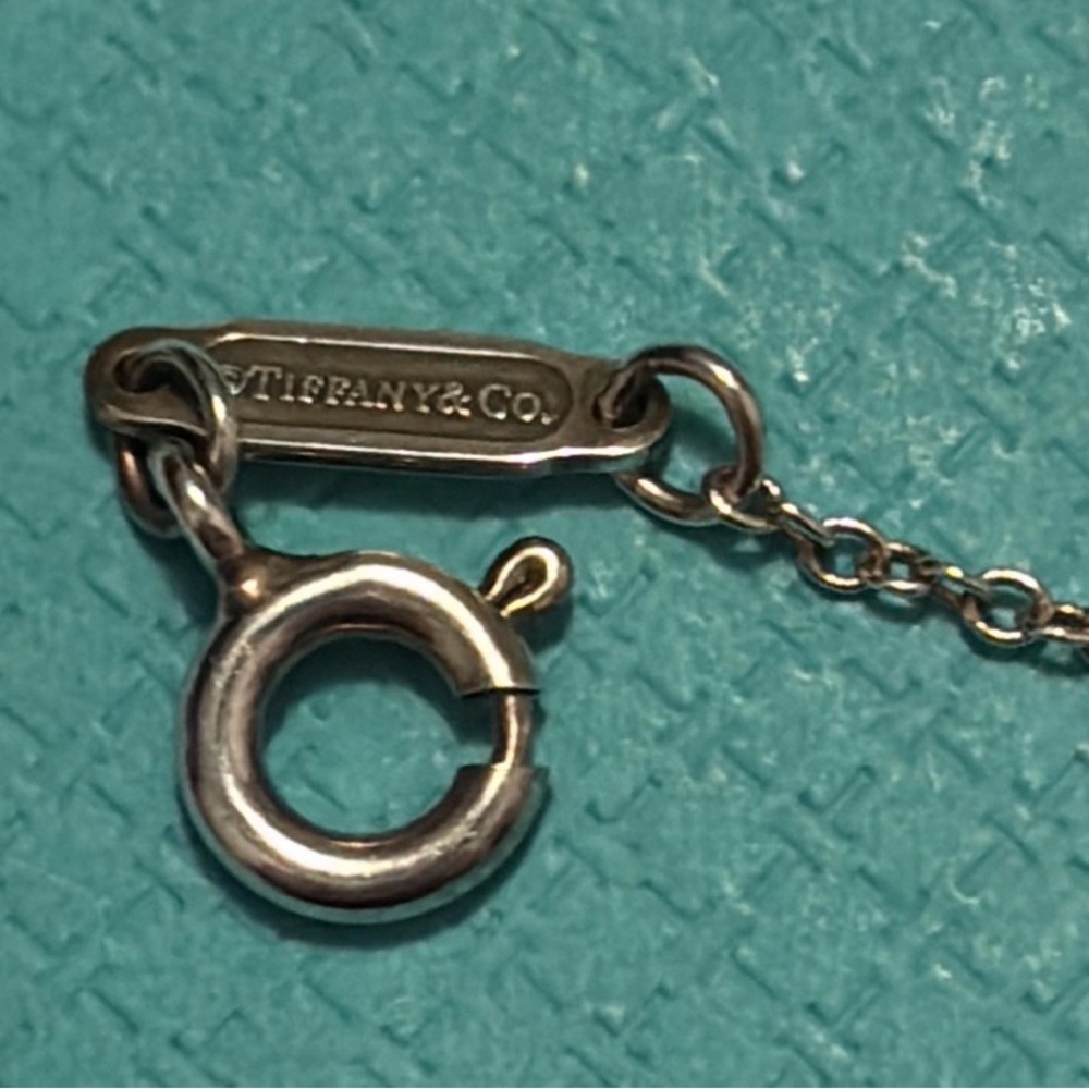 Tiffany & Co. Silver and Teal Love Necklace - Picture 6 of 6